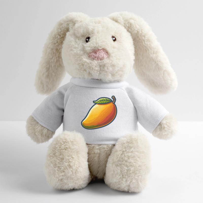 Colorful mango with green leaf MiniFeet® RecycelHase® Bunny Cream