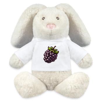 Lebendige, stilisierte Brombeere für natürliche Akzente - MiniFeet® RecycelHase® Creme - Weiß - Vorne