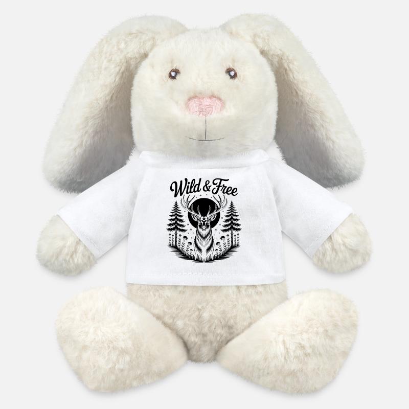Cerf au clair de lune - Lapin en peluche recyclé MiniFeet® Crème - blanc