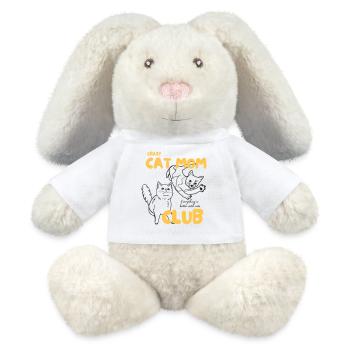Crazy Cat Mom Club - MiniFeet® RecycelHase® Bunny Cream - white - Front