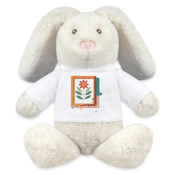 Flower in Picture Frame Love - MiniFeet® RecycelHase® Bunny Cream - white - Front