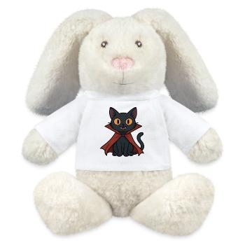 Vampire kitten in cape black cat - MiniFeet® RecycelHase® Bunny Cream - white - Front