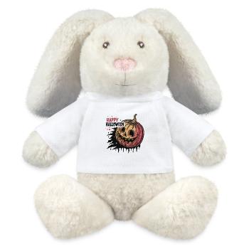 Expressive Halloween Pumpkin - MiniFeet® RecycelHase® Bunny Cream - white - Front