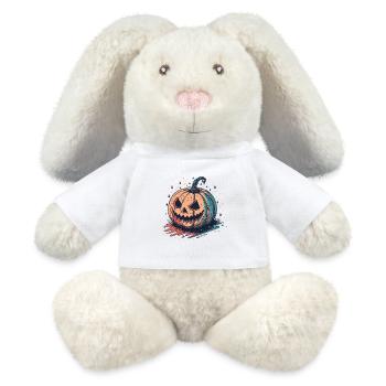 Citrouille Neon Halloween JackoLantern - Lapin en peluche recyclé MiniFeet® Crème - blanc - Devant