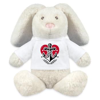 Heart Cross Anchor - MiniFeet® RecycelHase® Bunny Cream - white - Front