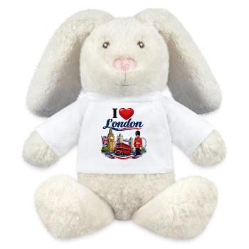I Love London – Ikonische britische Ikonen - MiniFeet® RecycelHase® Creme - Weiß - Vorne