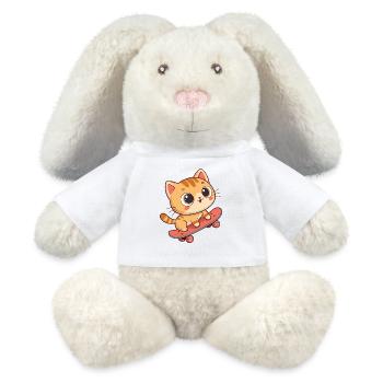 Kitten skate on a trendy board - MiniFeet® RecycelHase® Bunny Cream - white - Front