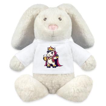 Unicorn Beer King - MiniFeet® RecycelHase® Bunny Cream - white - Front