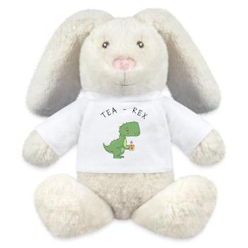 Drôle de thé T-Rex - Lapin en peluche recyclé MiniFeet® Crème - blanc - Devant