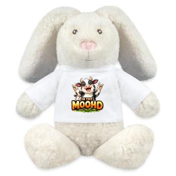 Dans le Moohd – Dessin animé de la Vache Drôle - Lapin en peluche recyclé MiniFeet® Crème - blanc - Devant