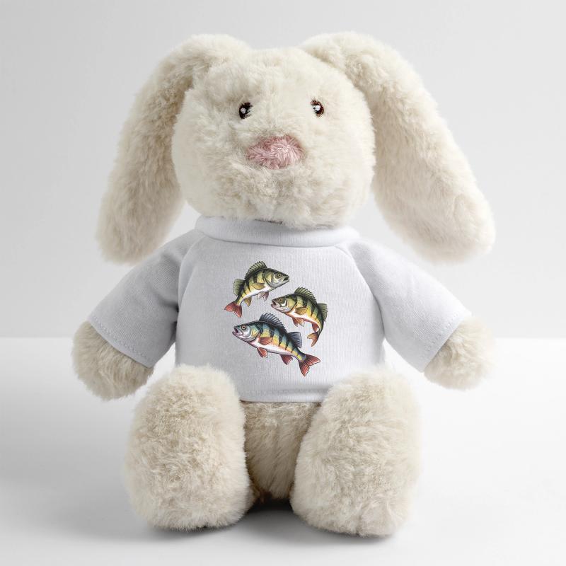Pêche à la perche Lapin en peluche recyclé MiniFeet® Crème