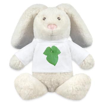 Green_Leaf_-_Tiny_Red_Spider - Lapin en peluche recyclé MiniFeet® Crème - blanc - Devant