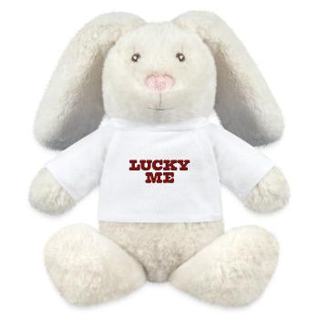 Lucky Me – Retro Lucky Charm Design - MiniFeet® RecycelHase® Bunny Cream - white - Front