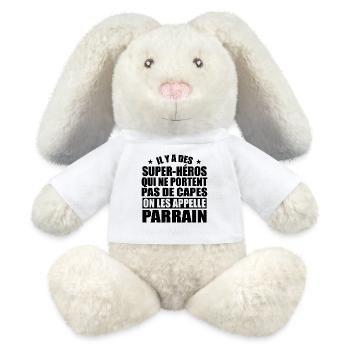 Il y a des super-héros qui ne portent pas de capes - Lapin en peluche recyclé MiniFeet® Crème - blanc - Devant