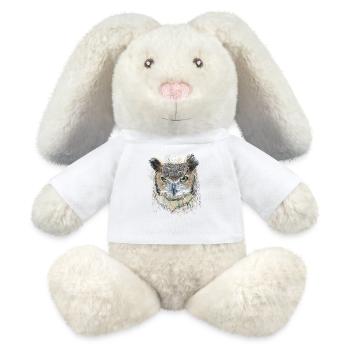 Owl - Lapin en peluche recyclé MiniFeet® Crème - blanc - Devant