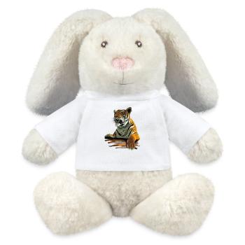 Tiger - MiniFeet® RecycelHase® Bunny Cream - white - Front