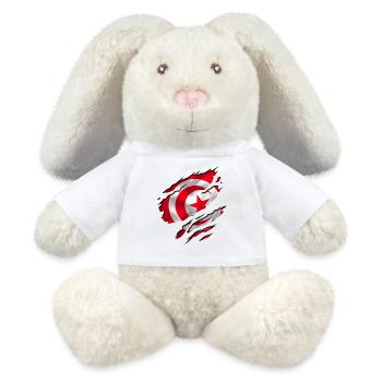 africa flag tunisia tunisie - MiniFeet® RecycelHase® Bunny Cream - white - Front
