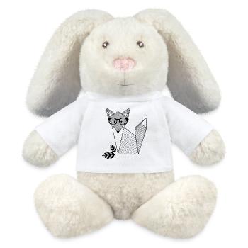 Origami Renard Avec Des Lunettes - Lapin en peluche recyclé MiniFeet® Crème - blanc - Devant