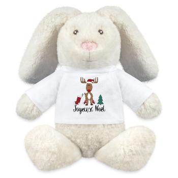 Noël français - Lapin en peluche recyclé MiniFeet® Crème - blanc - Devant