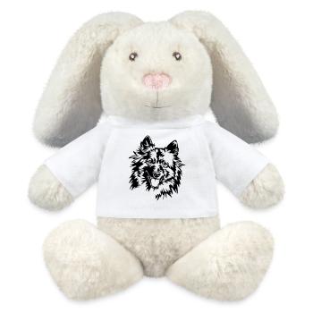 Tête de loup - Lapin en peluche recyclé MiniFeet® Crème - blanc - Devant