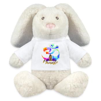 Namaste-Bogen-Iris-Buddha - MiniFeet® RecycelHase® Creme - Weiß - Vorne