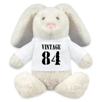 Vintage 1984 - Jahrgang 84 - Party Vector - MiniFeet® RecycelHase® Bunny Cream - white - Front