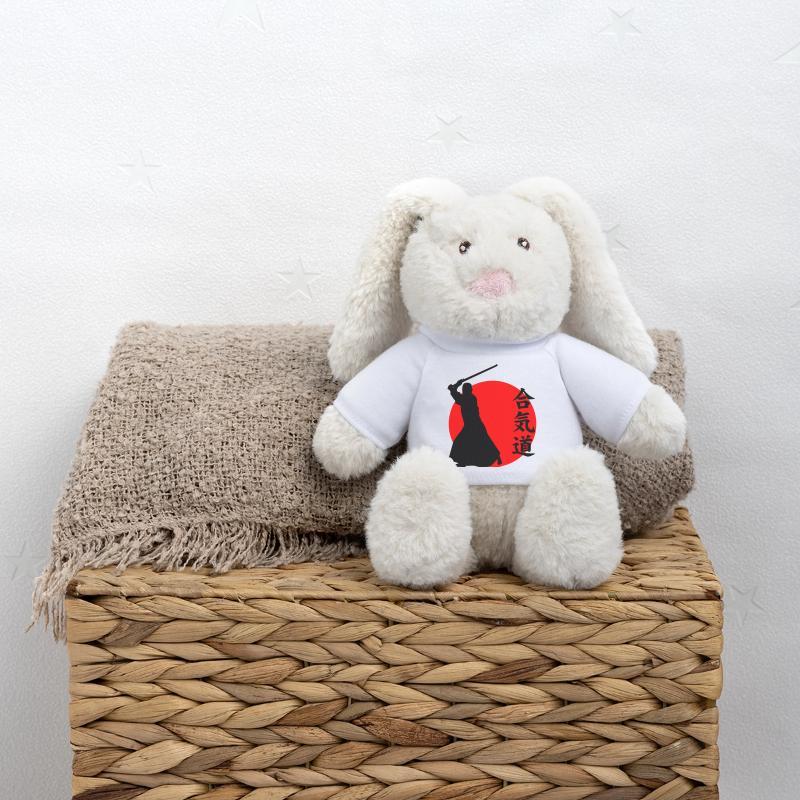 Aïkido Lapin en peluche recyclé MiniFeet® Crème