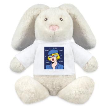 Chill Pop Art Dame - MiniFeet® RecycelHase® Creme - Weiß - Vorne