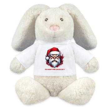 Angry Santa - Du hast noch nicht genug ausgegeben !! - MiniFeet® RecycelHase® Creme - Weiß - Vorne