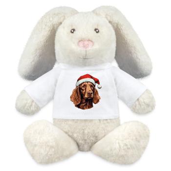 Irish Setter Hund Weihnachten Kopf - MiniFeet® RecycelHase® Creme - Weiß - Vorne