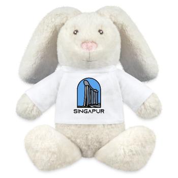 Singapour - Marina Bay Sands - Lapin en peluche recyclé MiniFeet® Crème - blanc - Devant