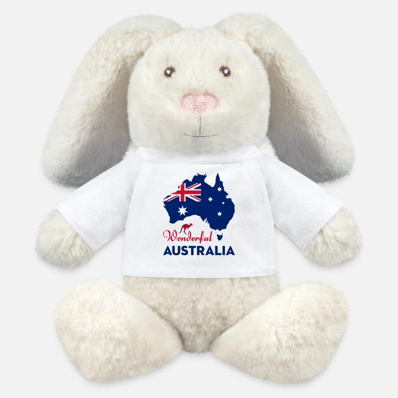 Wunderbares Australien - MiniFeet® RecycelHase® Creme - Weiß