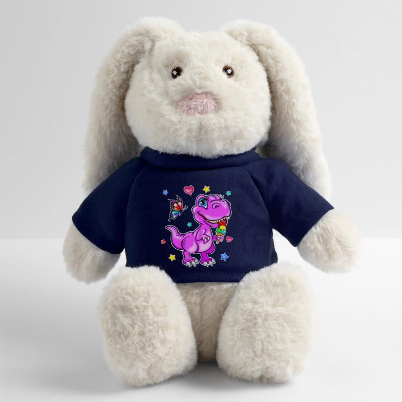 Rosa Dinosaurier mit Eiscreme MiniFeet® RecycelHase® Creme