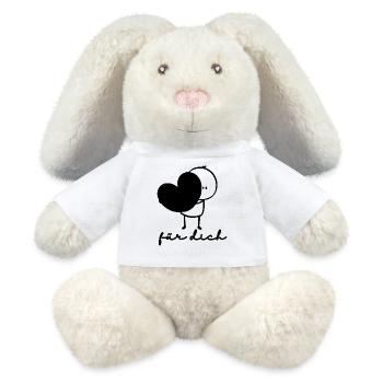 Pour vous! Allumette avec un cœur pour vous ! - Lapin en peluche recyclé MiniFeet® Crème - blanc - Devant