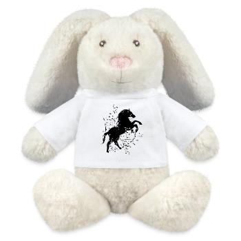 Pferd Illustration Explosion Kunst Symbol Logo - MiniFeet® RecycelHase® Creme - Weiß - Vorne
