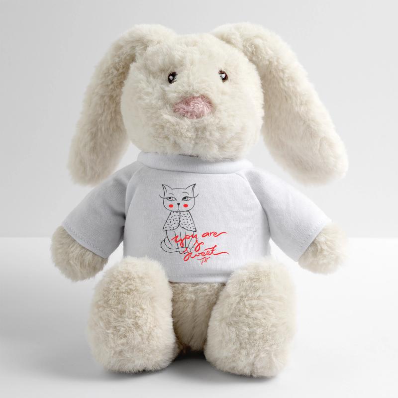 Tu es doux, chat Lapin en peluche recyclé MiniFeet® Crème