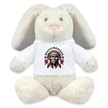 Amérindien Américain - Lapin en peluche recyclé MiniFeet® Crème - blanc - Devant