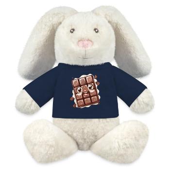 Conception de bandes dessinées au chocolat - Lapin en peluche recyclé MiniFeet® Crème - bleu marine - Devant