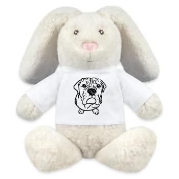 Bulldog bettelnd - MiniFeet® RecycelHase® Creme - Weiß - Vorne
