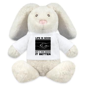 hund life is good pfote - MiniFeet® RecycelHase® Creme - Weiß - Vorne