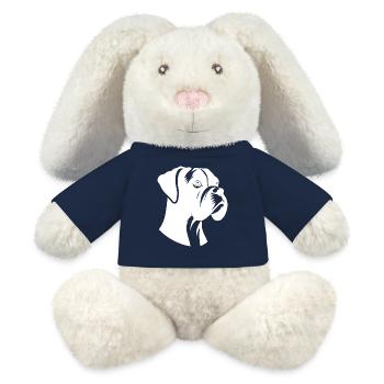 Dog Bird Boxer Silhouette Minimalist - MiniFeet® RecycelHase® Bunny Cream - french navy - Front