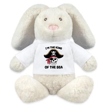 Piraten-Totenkopf mit Augenklappe - MiniFeet® RecycelHase® Creme - Weiß - Vorne