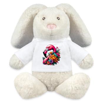 Flamingo - MiniFeet® RecycelHase® Creme - Weiß - Vorne