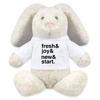 Fresh Start and Positive Energy for New Journeys - MiniFeet® RecycelHase® Creme - Weiß - Vorne