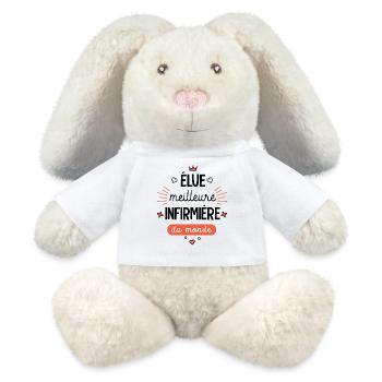 Meilleure Infirmière du monde Mug infirmière - Lapin en peluche recyclé MiniFeet® Crème - blanc - Devant