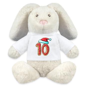 10 Number Christmas Cookie - MiniFeet® RecycelHase® Bunny Cream - white - Front
