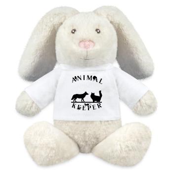 Lustiger Tierpfleger Spruch- Tierhalter - MiniFeet® RecycelHase® Creme - Weiß - Vorne