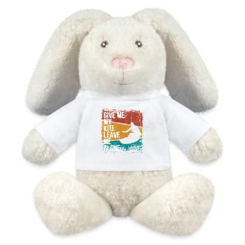 Solo Kite Surfer Silhouette Design - MiniFeet® RecycelHase® Creme - Weiß - Vorne