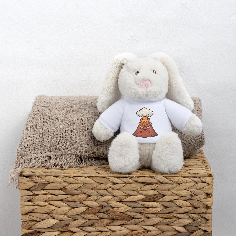 Wütender Vulkan Cartoon MiniFeet® RecycelHase® Creme