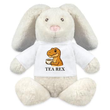 Tea Rex Dinosaur T-Shirt Tea Drinker Saying - MiniFeet® RecycelHase® Bunny Cream - white - Front